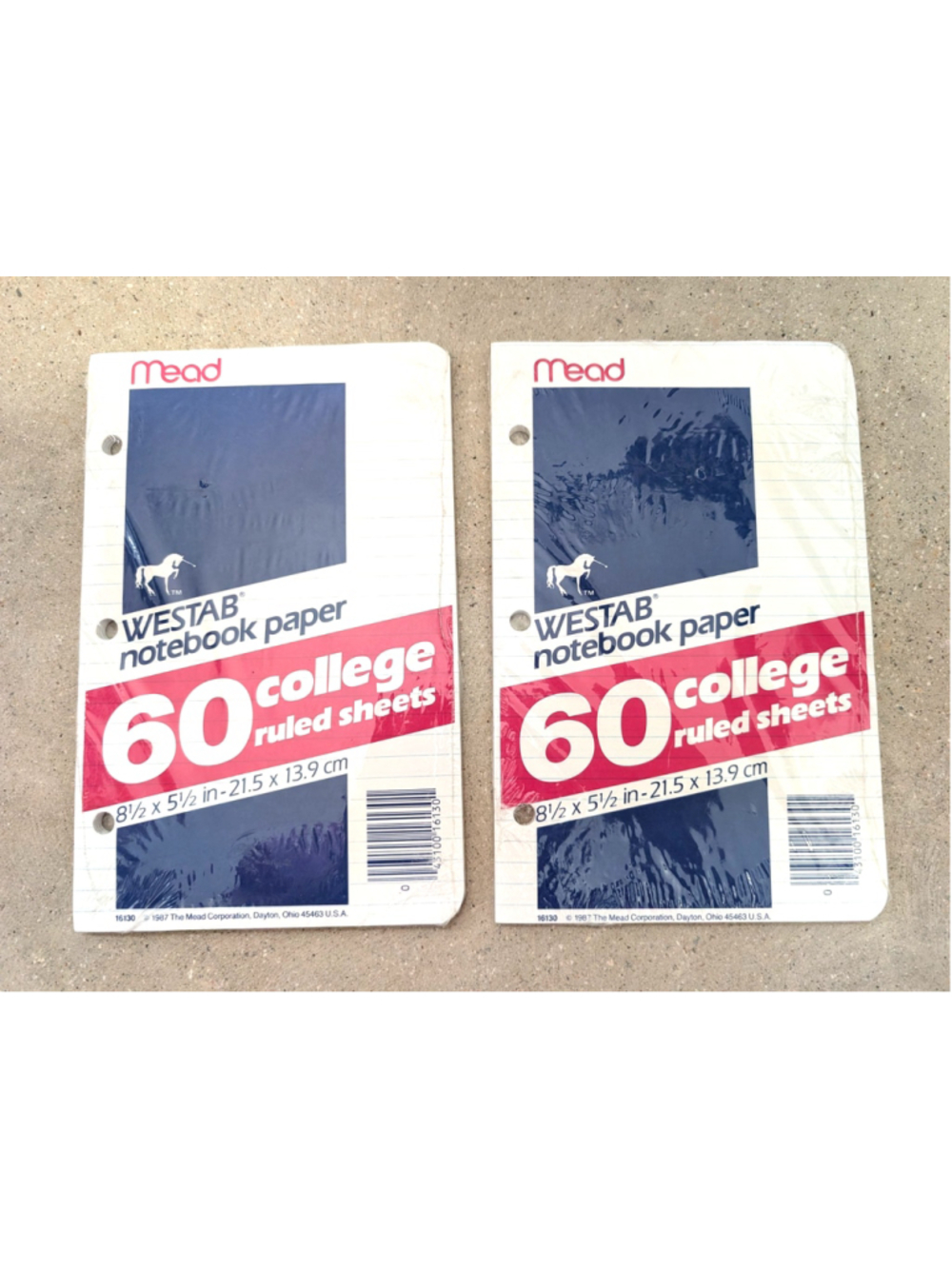 1987 Westab Notebook Paper 60 College Ruled Sheets Vintage Mead 16130 8.5"x5.5"